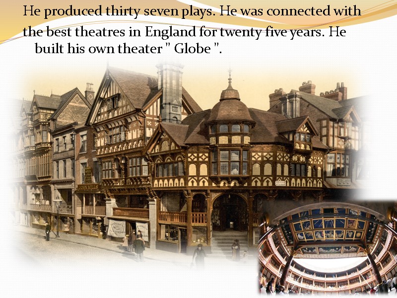 He produced thirty seven plays. He was connected with the best theatres in England